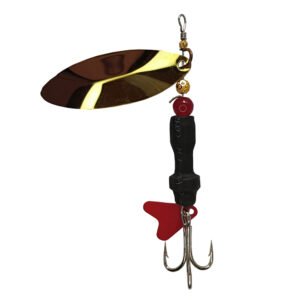 CORAl INDIA Fishing Hook Spinner Rotational Blade with Treble Hook Weight : 25gram Colour-Black (Pack of 1)