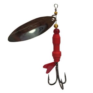 CORAl INDIA Fishing Hook Spinner Rotational Blade with Treble Hook Weight : 25gram Colour-Red (Pack of 1)