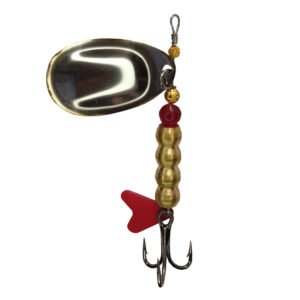 CORAl INDIA Fishing Hook Spinner Rotational Spoon with Treble Hook Weight : 25gram Golden (Pack of 1)